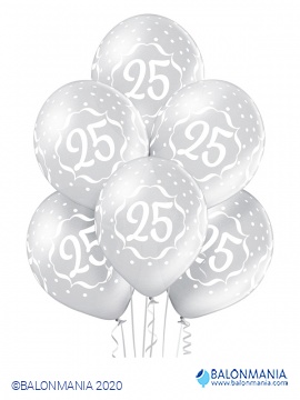 Baloni za 25 godišnjicu 30cm (6 kom)