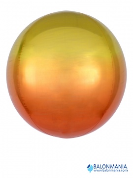 Ombre žuto narančasta 3D kugla balon folijski