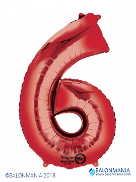 Balon 6 rdeč številka