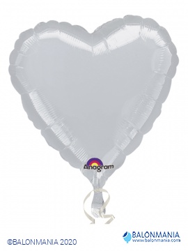 Balon Srebrno srce metal