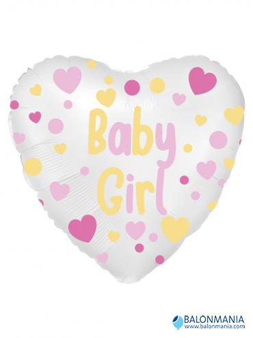 Baby Girl Heart pink balon na helij