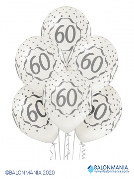Balon 60 obletnica, lateks (6 kom)