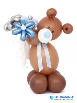 MEDO SA CVIJEĆEM PLAVI balonska figura premium