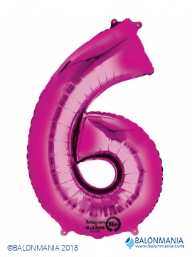 Balon 6 roza številka
