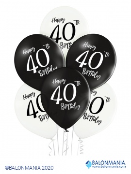 Balon 40 rojstni dan, lateks (6 kom)