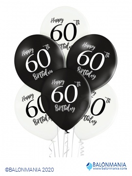 Balon 60 rojstni dan, lateks (6 kom)