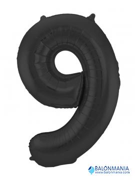 SuperShape Number 9 Black Foil Balloon L34 Packaged 55cm x 86cm