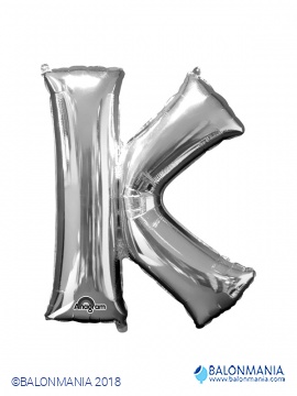 Balon K srebrni črka