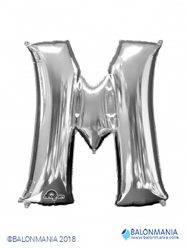 Balon M srebrni črka